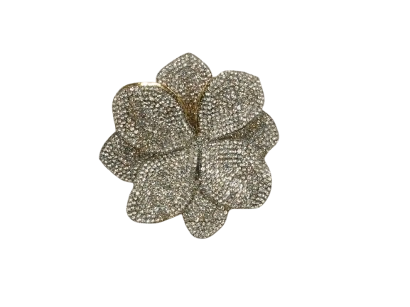 Broche flor strass